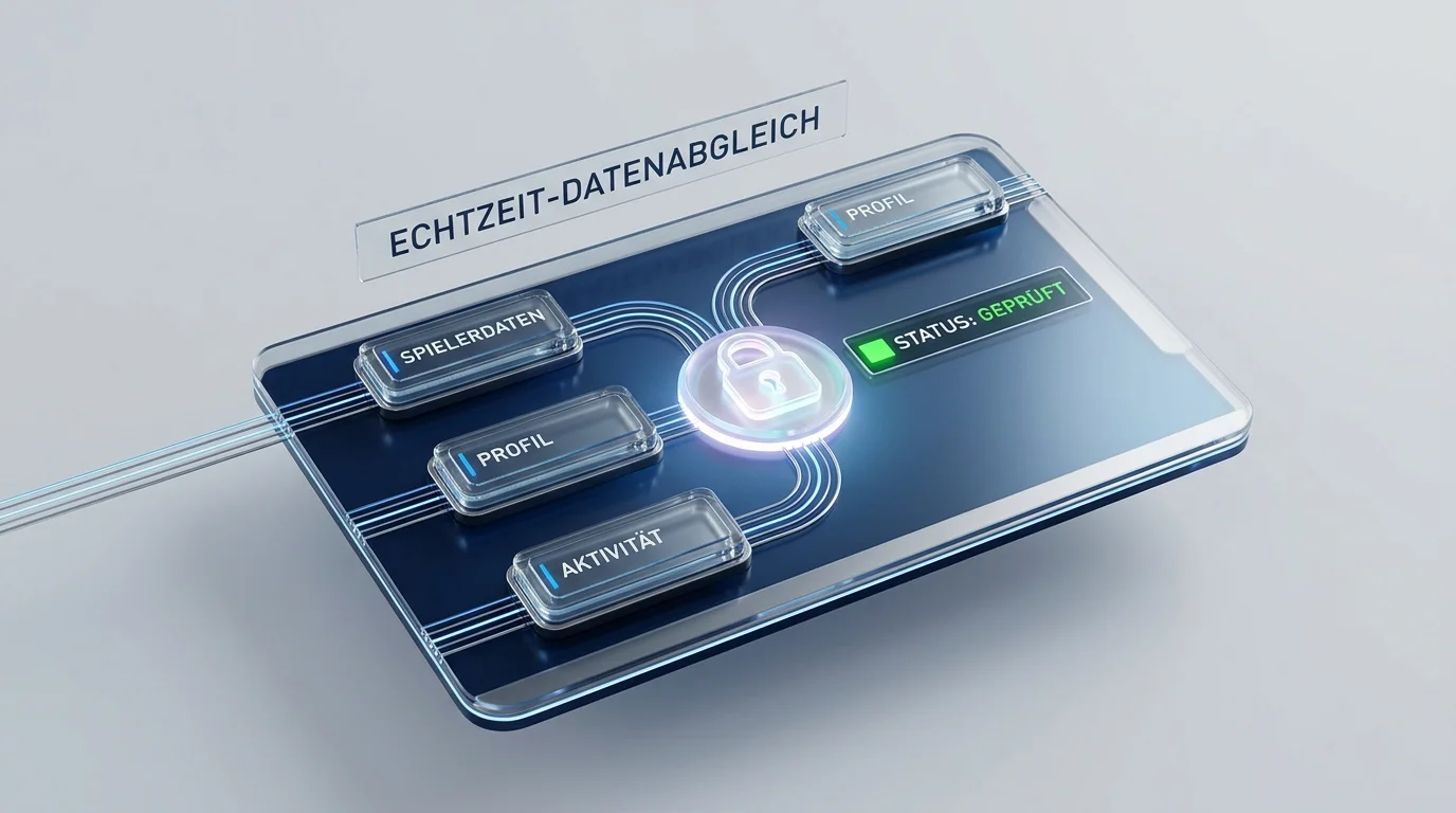 Datenfluss bei der Echtzeitabfrage des Spielerstatus mit Vorname, Name und Geburtsdatum