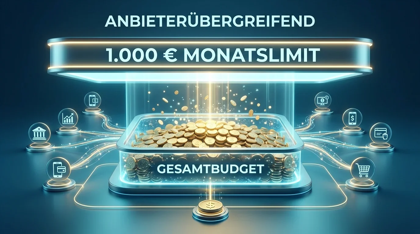 Visualisierung des anbieterübergreifenden monatlichen Einzahlungslimits von 1.000 Euro